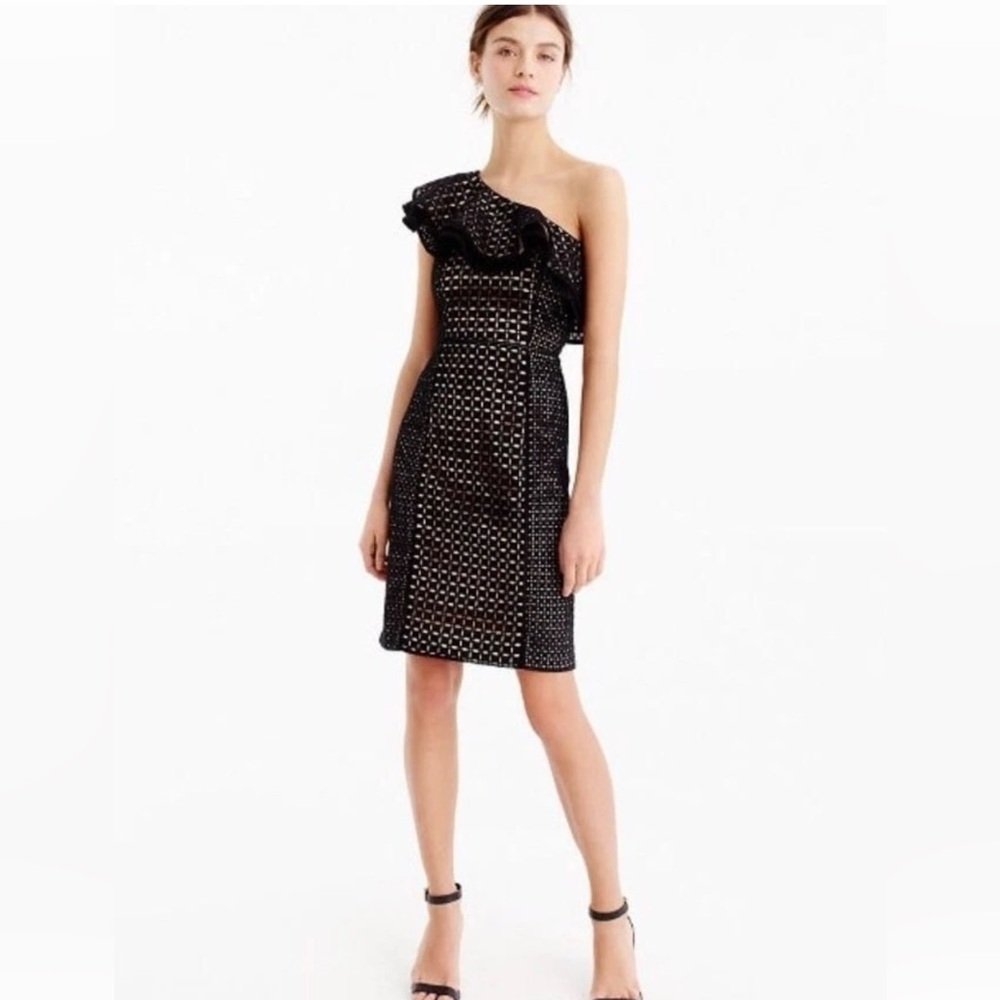 J Crew Black One-Shoulder Dress